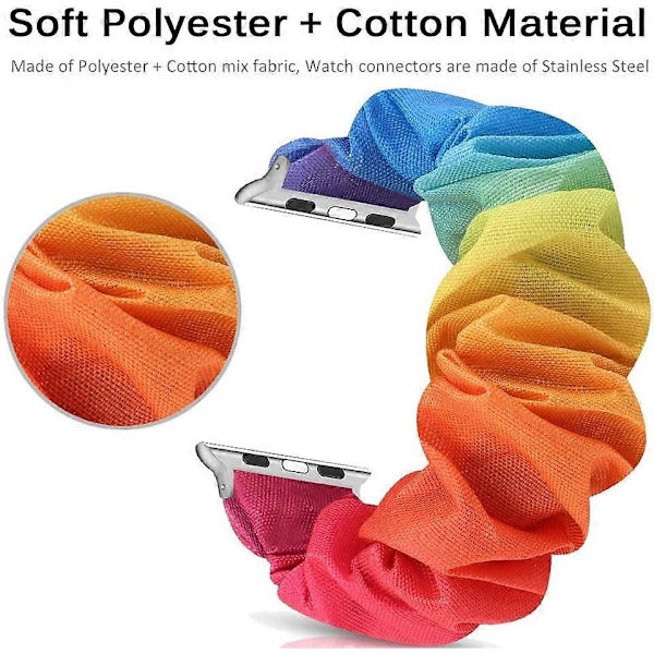 Kompatibel Apple Watch Series 7 41mm Scrunchie-band, Mjukt Tryckt Elastiskt Scrunchie-band för Apple Watch Series 7/SE/6/5/4/3/2/1 38mm 40mm 41mm