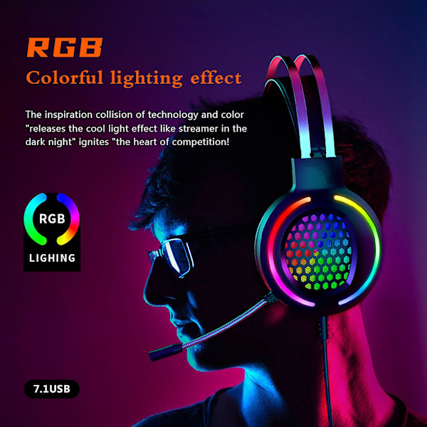 H500-pelikuulokkeet 7.1USB Over-Ear Stereo -pelikuulokkeet Mikrofoni