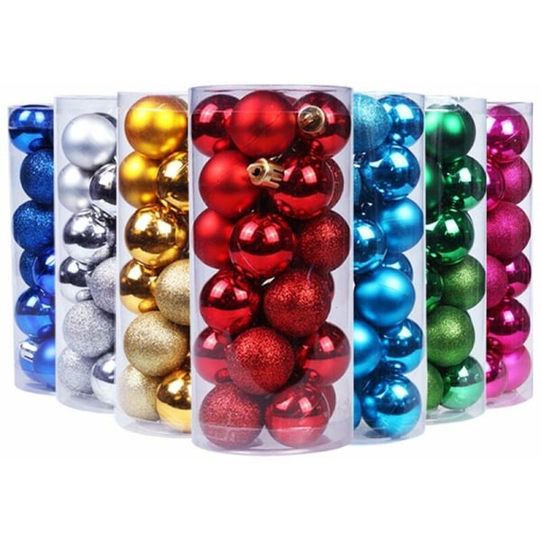 Julgranshängen Splittringssäkra dekorativa julkulshängen 30 mm juldekorationer paket med 24