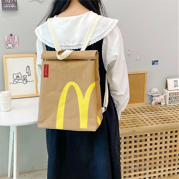 Kvinnors Ryggsäck Rolig Söt Ryggsäck Serietecknad Pommes Frites Förpackning Väska Student Skolväska Ryggsäck Skolväska Messenger Väska Handväskor