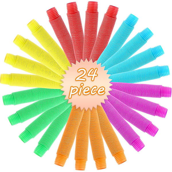24 st Pop Tubes Fidget Toy Sensorisk För Småbarn Autistiska Barn Finmotorik Inlärning