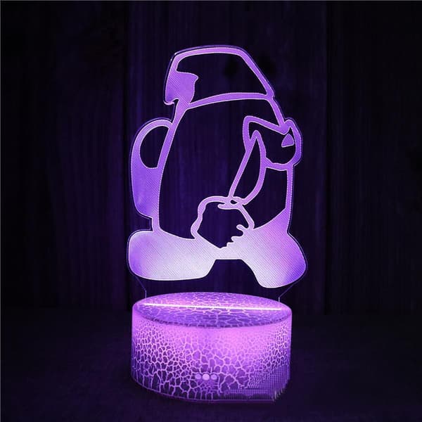 Spill 3D illusjonslampe, spill nattlys for barn, flere farger