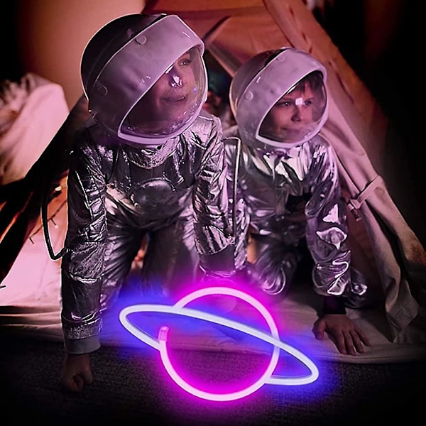 Planet Neon Light Led Neon Light Signs Dekorativ Ljus Vägglampa Batteri Eller Usb-driven