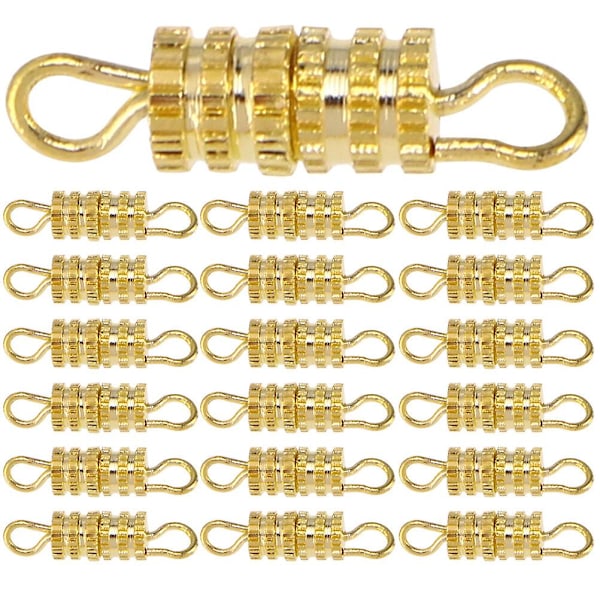 50 st smyckeslås skruvtyp lås för halsband armband kedja DIY tillverkning tillbehör（0.4X0.4X1.5CM，Gyllene）