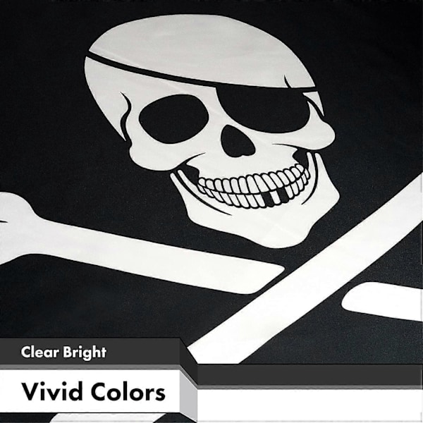Jolly Roger Piratflagga (Ben) 3x5 FT Tryckt Mässingöglor 150D Polyester Inomhus/Utomhus - Mycket Tjockare Mer Hållbar än 100D 75D Polyester