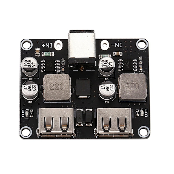 2-kanals USB QC3.0 QC2.0 DC-DC-omformer ladermodul 6-32V 9V 12V 24V til hurtig hurtiglader Ci（svart）