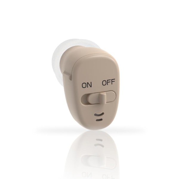 Boxym Hörselskydd med låg frekvens Brusreducering Äldre In-ear Ultralätt Osynlig Högtalarförstärkare Lång Standby Batteri（Beige）