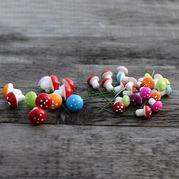 100 stk fargerik kunstig soppmodell plante actionfigur miniatyr (rød)