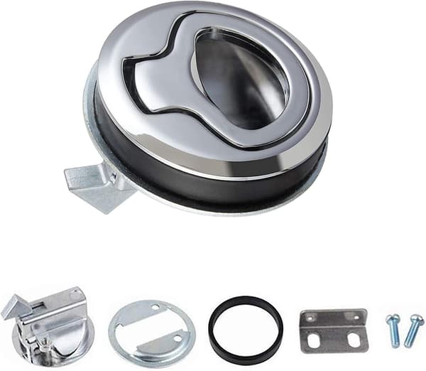 2 stk. Flush Hatch-lås i sinklegering, Flush Door Pull Hatch Slam Latch Lock for Boat Motorhome, Sølv