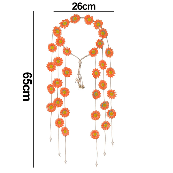 Huvudband Blomsterkrona, Kvinnor Hippie Huvudbonad Anpassa Blomster Huvudbonad Hår Tillbehör, Orange