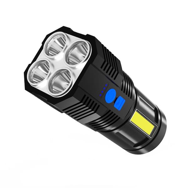 Genopladelig LED-lommelygte med LED-lygtelys (D)