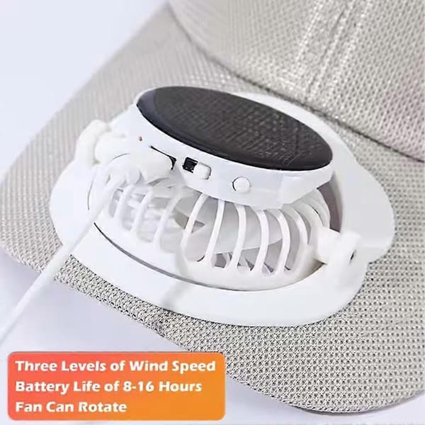 Solcelle-ventilatorhat UV-beskyttelse åndbart net justerbar skygge