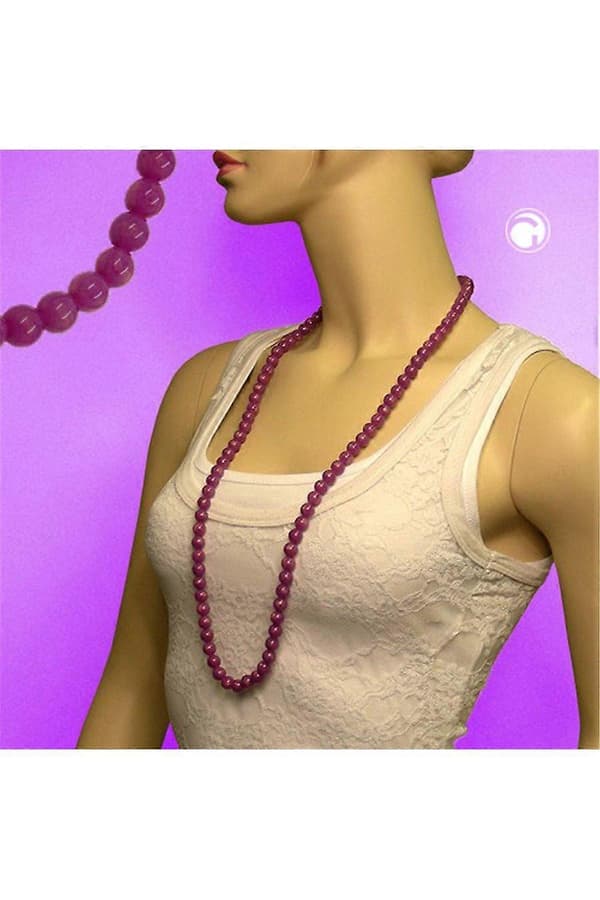 Halsband Pärlor 10mm Lila-silke 90cm - Gl02260