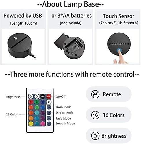 3D-illusion LED-lampa, LED-neonpresent, söt 3D-lampa för barnrum