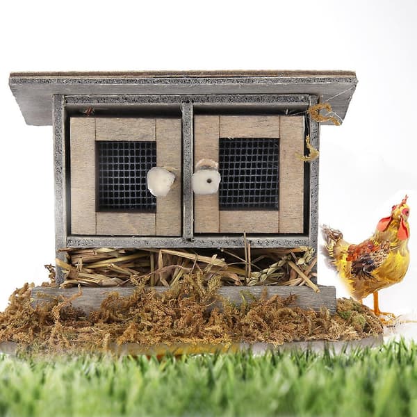 Have Miniature Kyllingehus Hønsehus til 1/12 Dukkehus Tilbehør