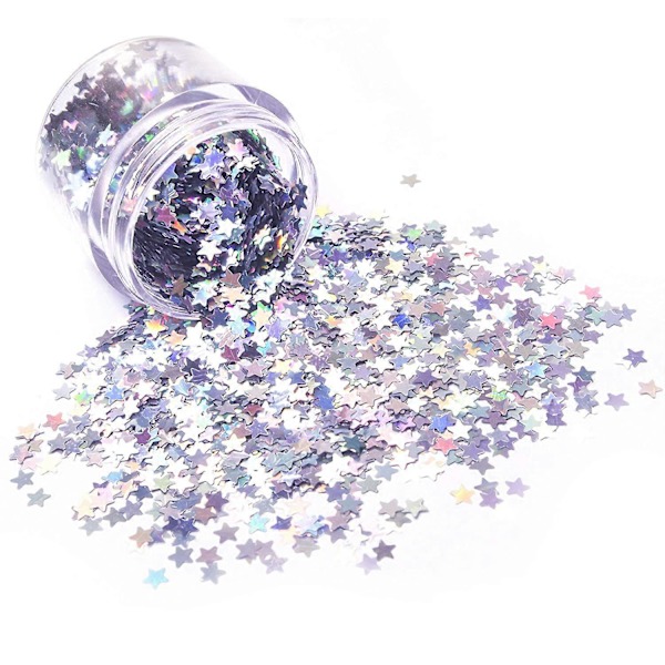 Laser Tiny Star Glitter Sparkle Shiny Falska Naglar Sekvenser Akryl Pailletter Redial Naglar Fest Dekoration DIY Hantverk Premium Nagelkonst Kropp Öga B