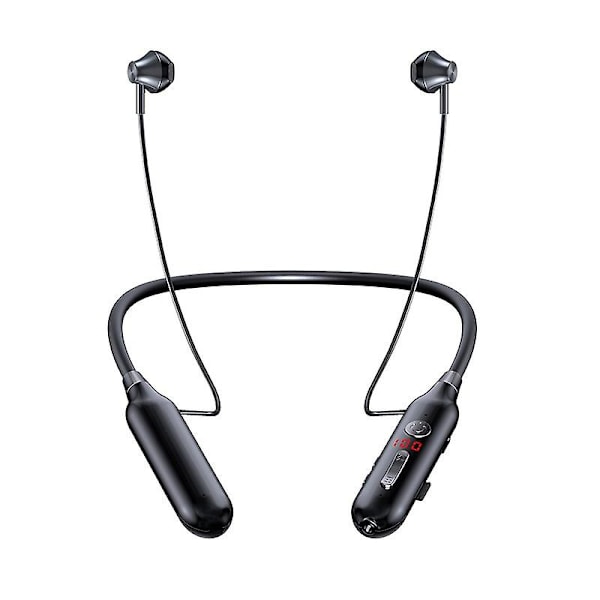 Magnetiskt Bluetooth 5.0-headset med nackband och LED-belysning, trådlösa sport-hörlurar med nackband, Bluetooth-hörlurar för löpning