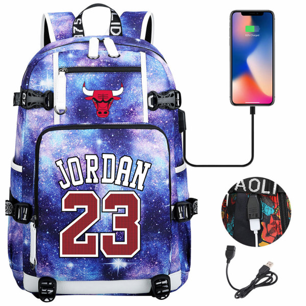 Jordan Fashion Backpack Teen Travel USB case stil 2 D