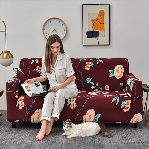Elastisk sofaovertrekk sklisikker Jacquard elastisk sofaovertrekk for 2-seters sofa