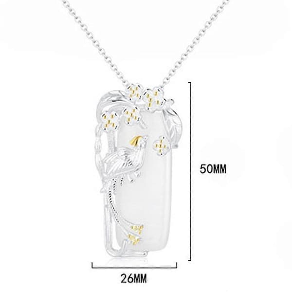 Phoenix & Tree Opal Hänge Halsband Kvinnor Smycken Present