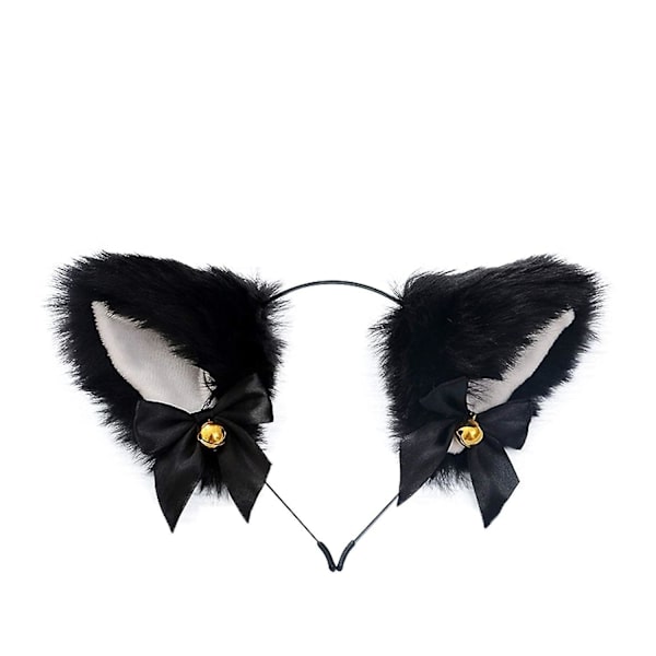 Söpö susi kissa koira korvat pääpanta kelloilla jouset Halloween Cosplay puku juhla päähine hius tarvikkeet hiuspanta päähine naisille miehille aikuisille