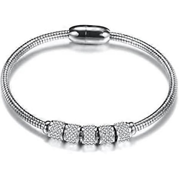 Armband med ormkedja i rostfritt stål och kubisk zirkonia