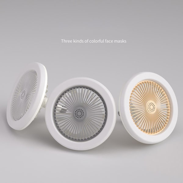 Elektrisk loftsventilator med lampe, energibesparende, støjsvag lysventilator til badeværelse, køkken, soveværelse (fjernbetjening, hvid)