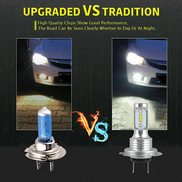 2 LED H3 sumuvaloa, auton ajovalot, valkoinen ajovalo