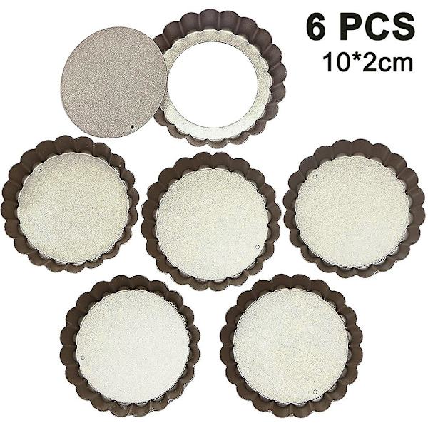 6 stk. Gyldne 10cm*2cm Runde Live Bottom Chrysanthemum Non-stick Kageform | Kageform