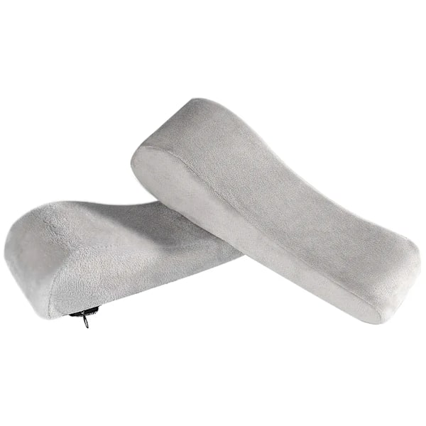 2 ergonomiske armlæn, memory foam albuepude, sort/grå