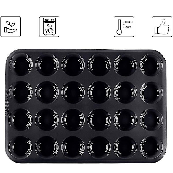 Kageform | Sæt med 2 24 jævne mini non-stick kageforme