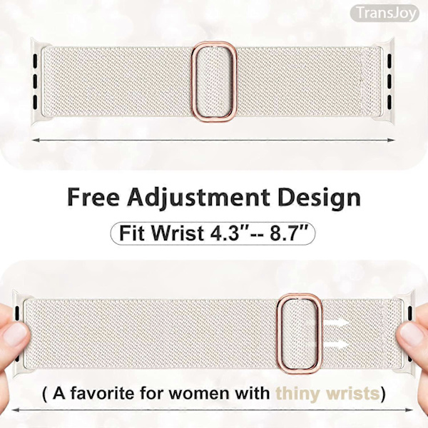 5-pack Nylon Stretchband Kompatibel med Apple Watch 42mm 44mm 45mm Kvinnor Män, Tyg Elastiska Armband Solo Loop Band för iWat