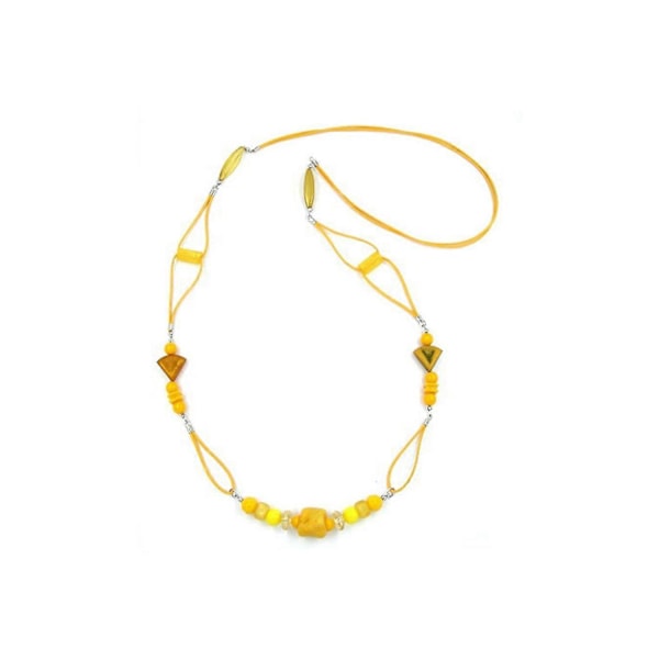 Halsband Sten Pärla Matt Gul 100cm - Gl02406