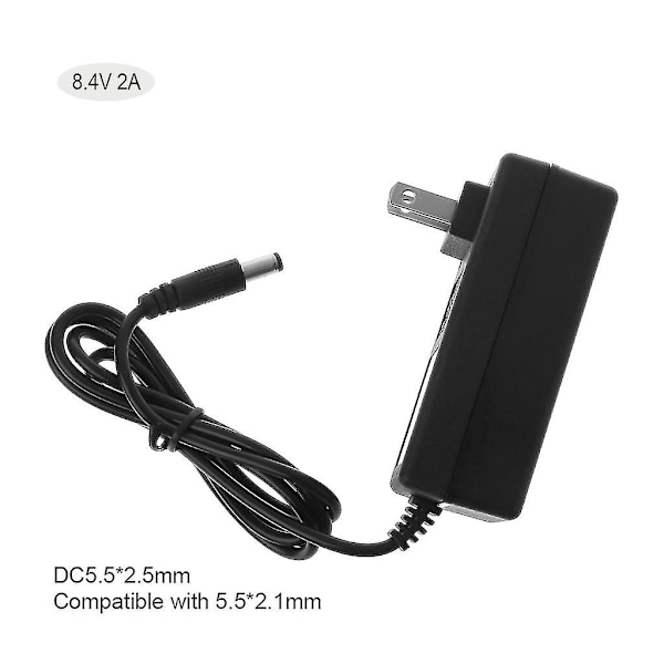 Batteriladdare 8.4V 2A Strömadapter för 18650 Li-ion Litiumbatteri（EU）