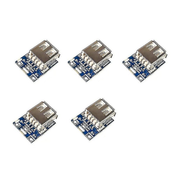 Uusi tuote, 5 kpl 5v Boost Step Up -virtalähdemoduuli Litium Lipo -akun latauksen suojauslevy DIY -laturille 1