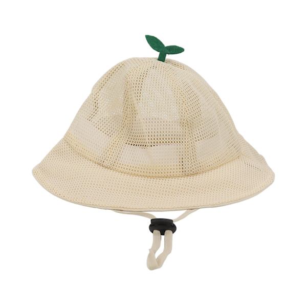 Säädettävä köysi lasten beige mesh aurinkohuopa - Söpö ja tyylikäs ämpärihattu