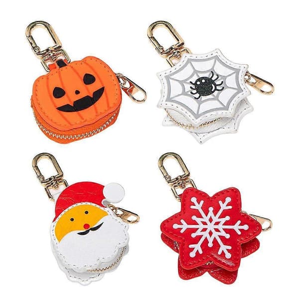 Halloween og jule-gresskaranheng - Mini nøkkelringpynt for julegaver spiderweb