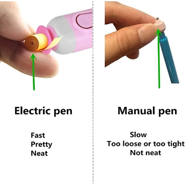 Elektrisk curlingpenna (elektrisk papperspenna (rosa)