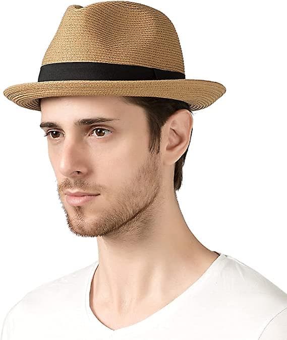 Dww-Foldable Straw Hat for Men and Women - Thin Braid - Summer Sun Hat