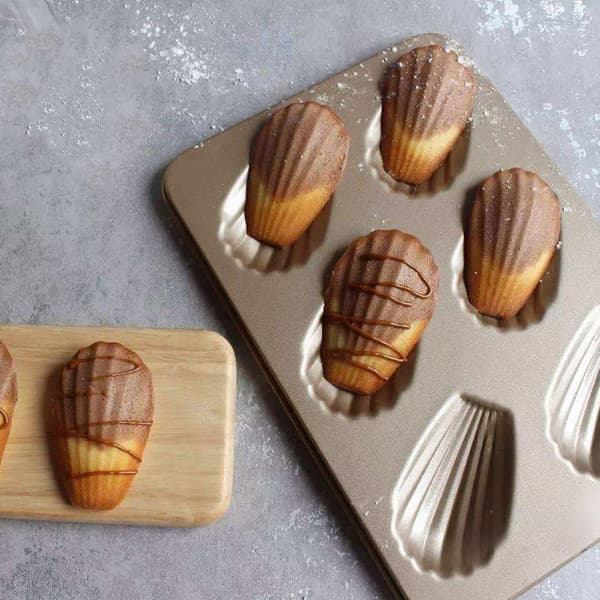 Madeleine-form Kakform Bakform Non-stick Madeleine-form Vridbeständig Kolstål（6）