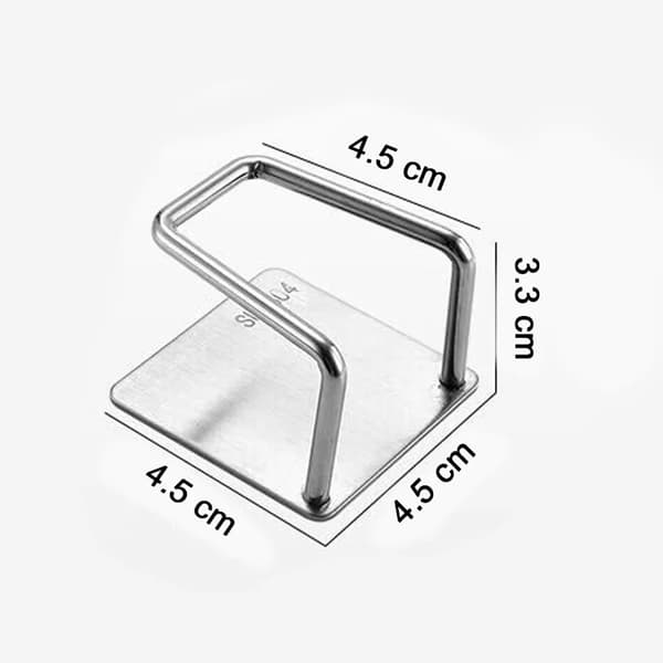 2-pack Svamphållare - Diskborsthållare av 304 rostfritt stål, självhäftande (borstad silver)