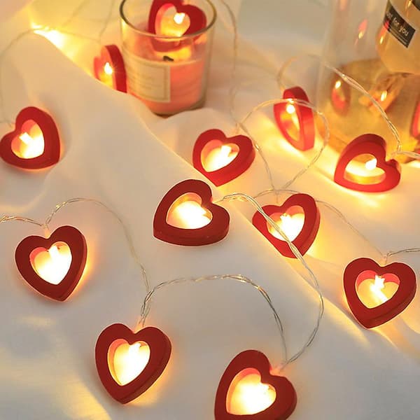 Valentine's Day Hjerteformet LED-lyssnor - 40 Røde Lys