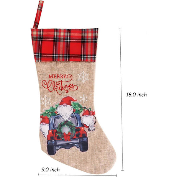 Julstrumpor Stor Storlek 4-pack 45cm Extra Långa Blå Lastbil Jutestrumpa Julhängande Strumpa Karaktär för Familj Semester Säsong Dekoration (Blå Ca