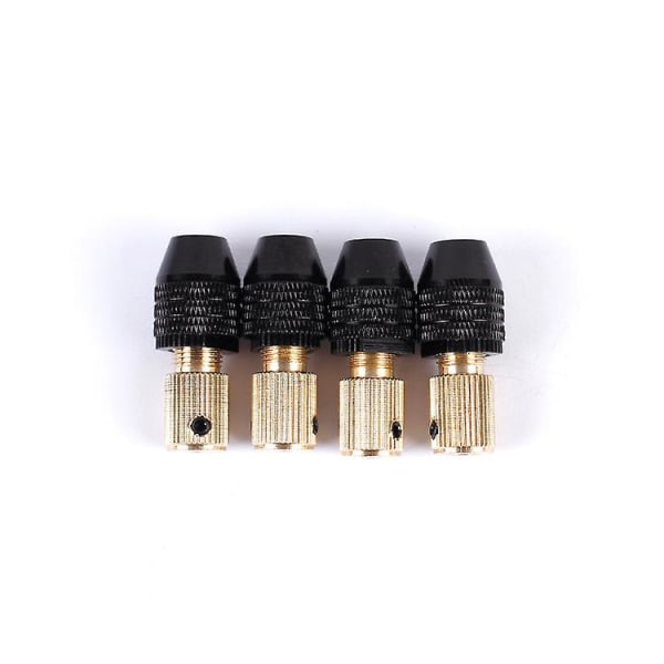 4 stycken mini nyckellös chuck, mini elektrisk borrchuck klämkapacitet 0,3-3,2 mm (2 mm hål), mini elektrisk borrchuck tillbehör, för motoraxel