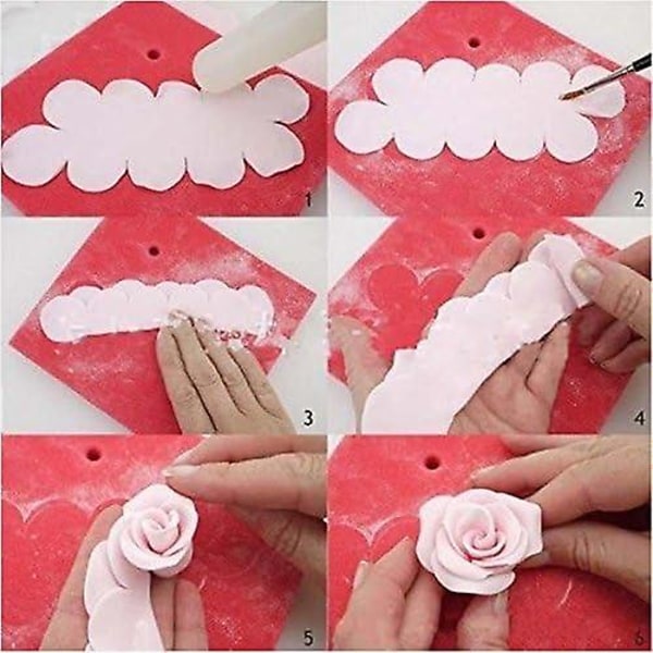 3 stk roseform kutter fondant blomsterform kakeform kakeform baking kakedekorasjon modelleringsverktøy