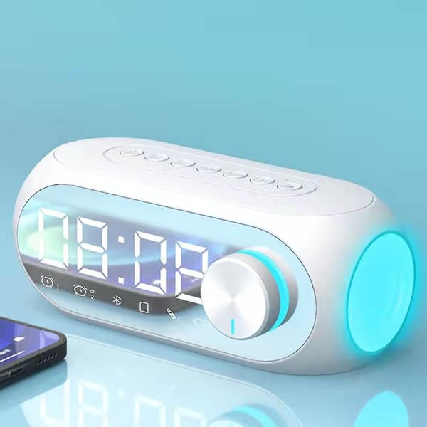 Droppsäker trådlös Bluetooth-högtalare väckarklocka bra ljudkvalitet lång batteritid perfekt skrivbordskompanjon utförsäljning