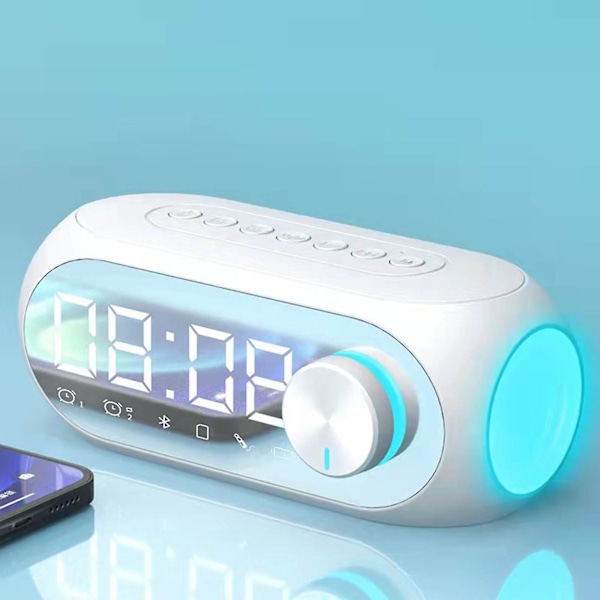 Stötsäker trådlös Bluetooth-högtalarväckarklocka Bra ljudkvalitet Lång batteritid Perfekt skrivbordskompanjon Utrymme