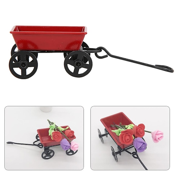 1:12 Simulering Dragande Vagn Modell Mini Dockhus Dekoration Trailer Barn Leksak Present