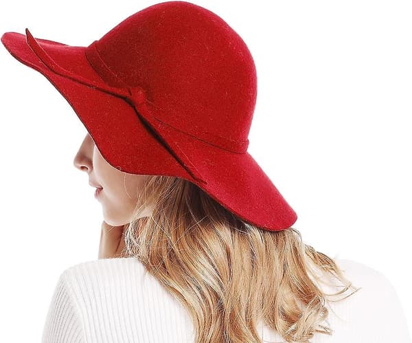 Dame bredbremmet ullbånd floppy hatt