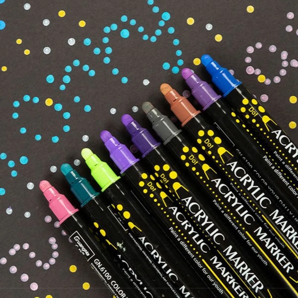 12 färger graffiti dubbeländade pastell akryl pennor oljig markör färg markörer